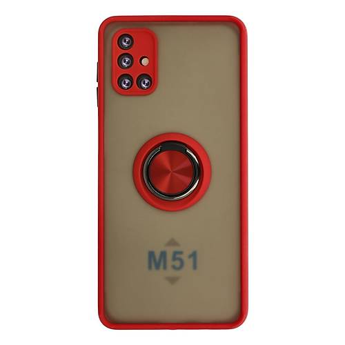 Galaxy M51 K�l�f Montreal Y�z�kl� Silikon Kapak - K�rm�z�