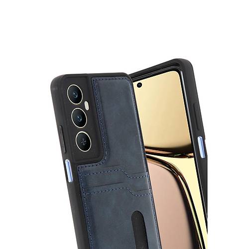 Realme C65 Sara Kartvizitli Deri K�l�f - Lacivert