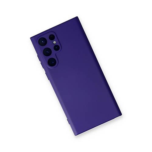 Galaxy S22 Ultra K�l�f Nano i�i Kadife Silikon - Mor