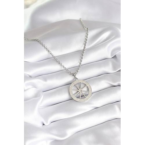 316L �elik G�m�� Renk Zirkon Ta�l� R�ya Kapan� Model ��eme Detay Kad�n Kolye