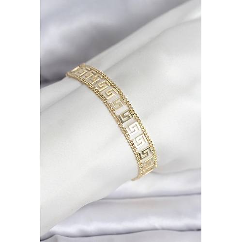 316L �elik Gold Renk Labirent Model Kad�n Bileklik
