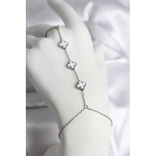 316L �elik G�m�� Renk Beyaz Yonca Model Kad�n �ahmeran