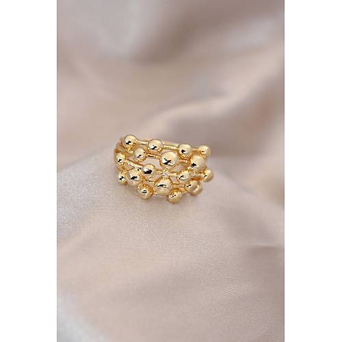 Ayarlamal� Gold Renk Metal Bombeli Boluncuk Model Y�z�k