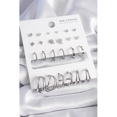 Pirin� G�m�� Renk Zirkon Ta�l� 12 �ift K�pe Seti