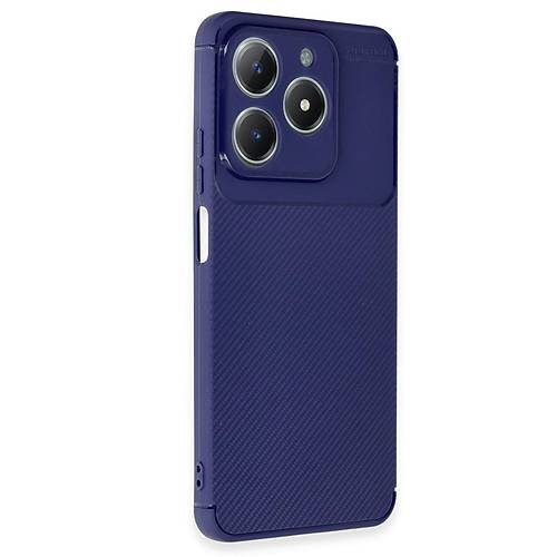 Realme C61 K�l�f Auto Focus Karbon Kapak - Lacivert