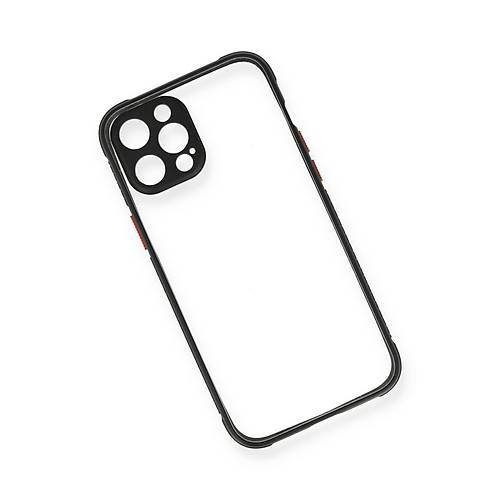 iPhone 12 Pro K�l�f Miami �effaf Silikon - Siyah