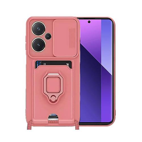Redmi Note 13 Pro Plus K�l�f Zuma Kartvizitli Y�z�kl� Silikon - Pembe