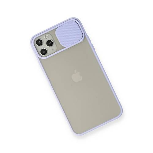 iPhone 11 Pro Max K�l�f Palm Buzlu Kamera S�rg�l� Silikon - Lila