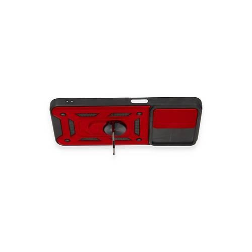 Realme C35 K�l�f Pars Lens Y�z�kl� Silikon - K�rm�z�