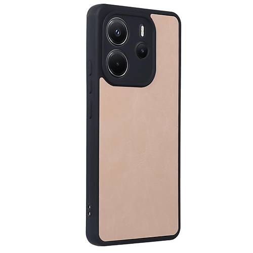 Redmi Note 14 4G K�l�f Aras Deri Kapak - Pudra