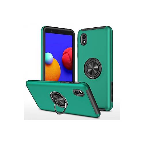 Galaxy A01 Core K�l�f Elit Y�z�kl� Kapak - Ye�il