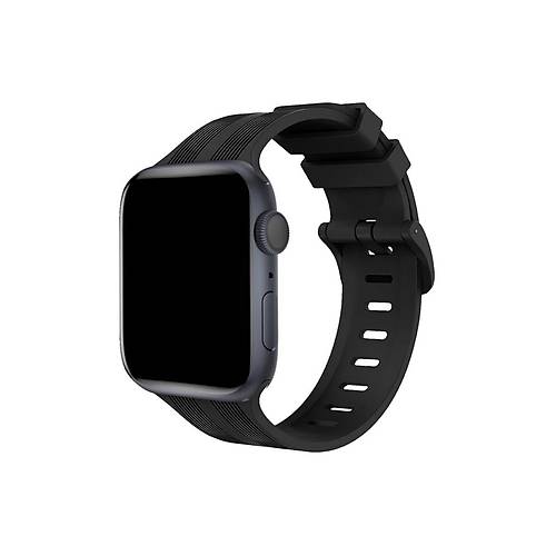 Watch 42mm KR408 �izgili Silikon Kordon - Siyah