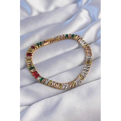 316L �elik Gold Renk Renkli Su Yolu Tasar�ml� Bileklik