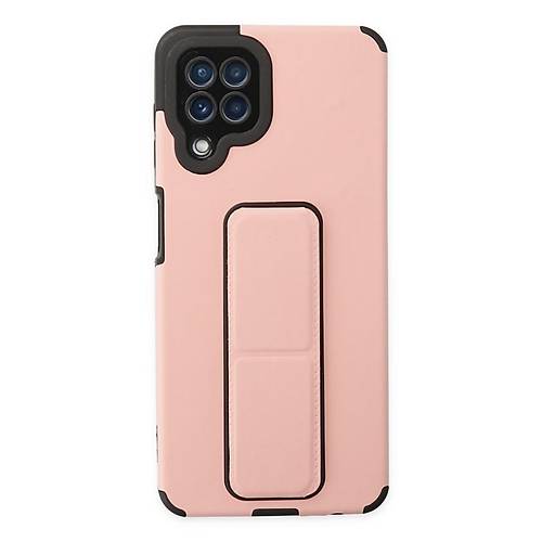 Galaxy A22 K�l�f Mega Standl� Silikon - Pudra