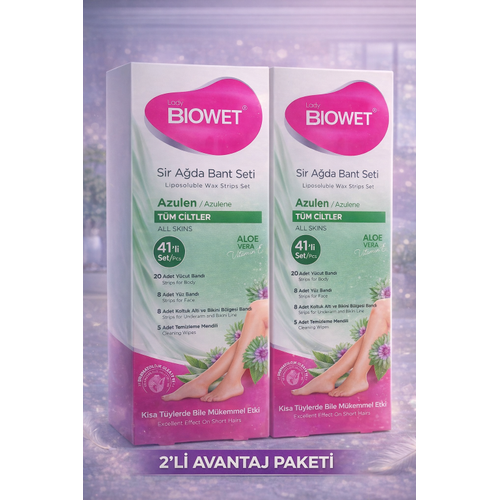 Biowet Sir A�da Bant Seti Azulen Aloe Vera T�m Ciltler ��in 41 Par�a Kolay Kullan�m 2 Paket