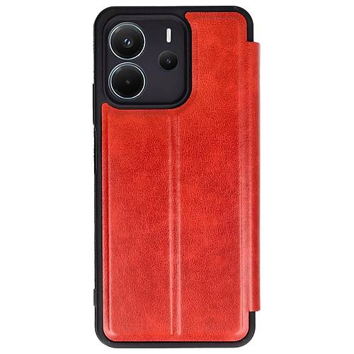 Redmi Note 14 4G K�l�f Flip Cover - K�rm�z�