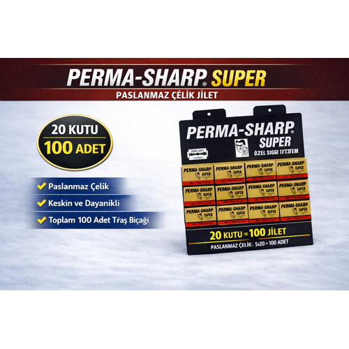 Perma-Sharp Super Paslanmaz �elik T�ra� B��a�� 5�li 20 Kutu