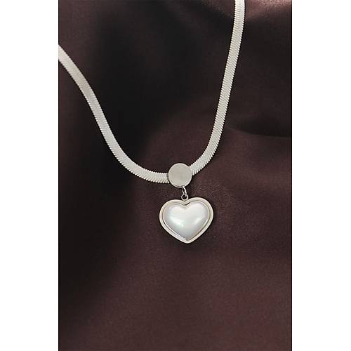 316L �elik �talyan Zincir Kalp Kolye