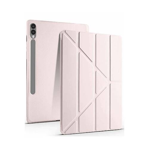 Galaxy X610 Tab S9 FE Plus 12.4 K�l�f Kalemlikli Mars Tablet K�l�f� - Rose Gold