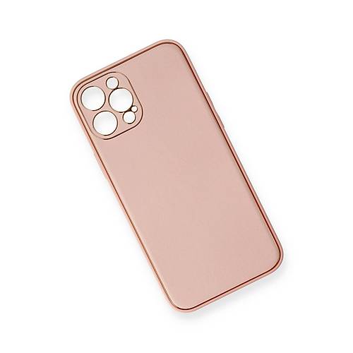 iPhone 12 Pro Max K�l�f Coco Deri Silikon Kapak - Pembe