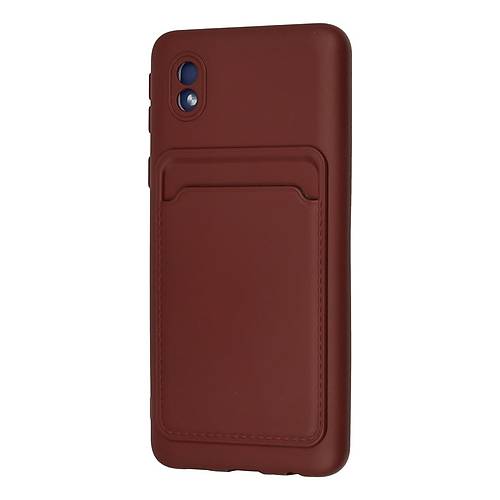 Galaxy A01 Core K�l�f Kelvin Kartvizitli Silikon - Bordo