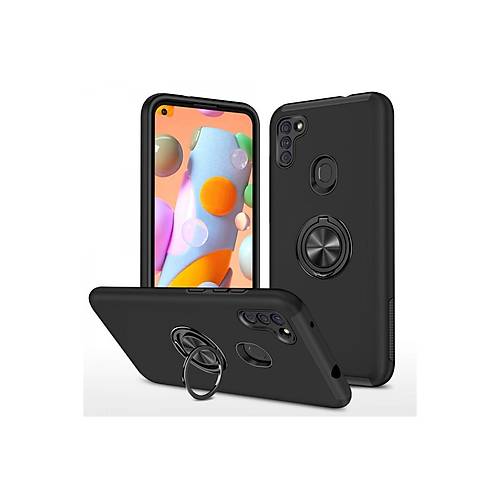 Galaxy A11 K�l�f Elit Y�z�kl� Kapak - Siyah