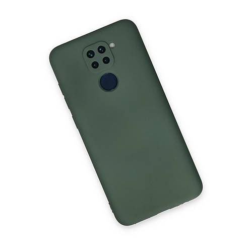 Redmi Note 9 K�l�f Nano i�i Kadife Silikon - Koyu Ye�il