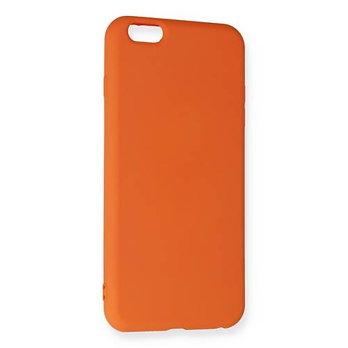 iPhone 6 Plus K�l�f Nano i�i Kadife Silikon - Turuncu