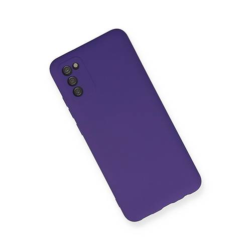 Galaxy A03S K�l�f Nano i�i Kadife Silikon - Mor