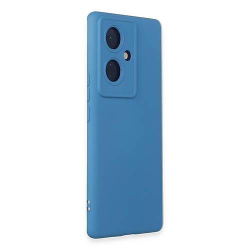 V29 Lite K�l�f Nano i�i Kadife Silikon - Mavi