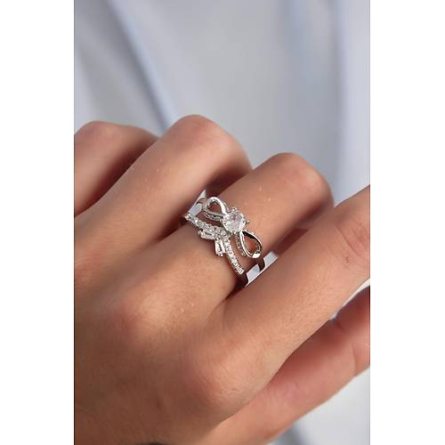 Pirin� Ayarlamal� G�m�� Renk Zirkon Ta�l� 2li G�r�n�m Fiyonk Y�z�k