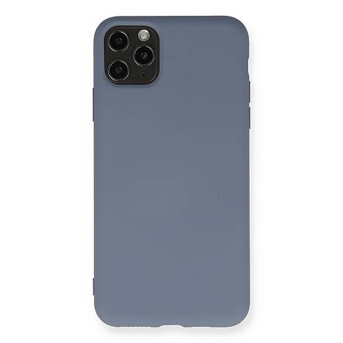 iPhone 11 Pro Max K�l�f Nano i�i Kadife Silikon - Gri