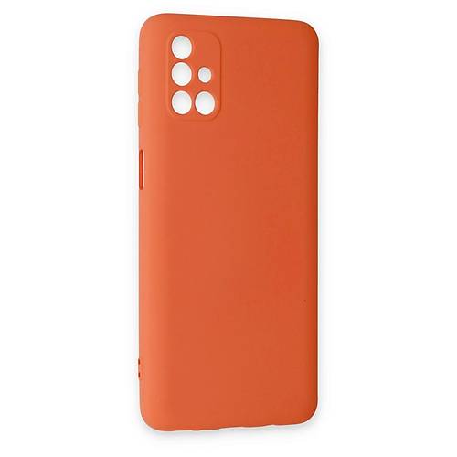 Galaxy M31S K�l�f Nano i�i Kadife Silikon - Turuncu