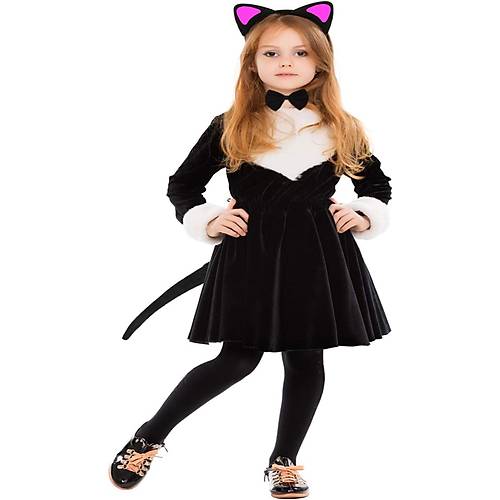 Kedi Kulak Ta� Kuyruk ve Papyon 3 l� Set �ocuk Boy Fu�ya Renk