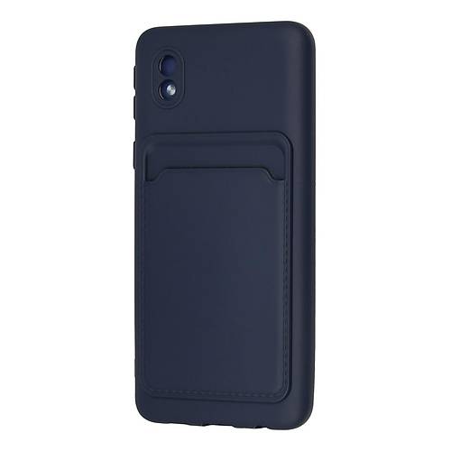 Galaxy A01 Core K�l�f Kelvin Kartvizitli Silikon - Lacivert