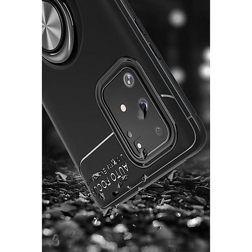 Galaxy A91 / S10 Lite K�l�f Range Y�z�kl� Silikon - Siyah-Gold
