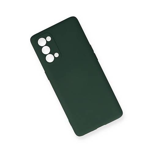 Reno 5 Pro K�l�f Nano i�i Kadife Silikon - Koyu Ye�il