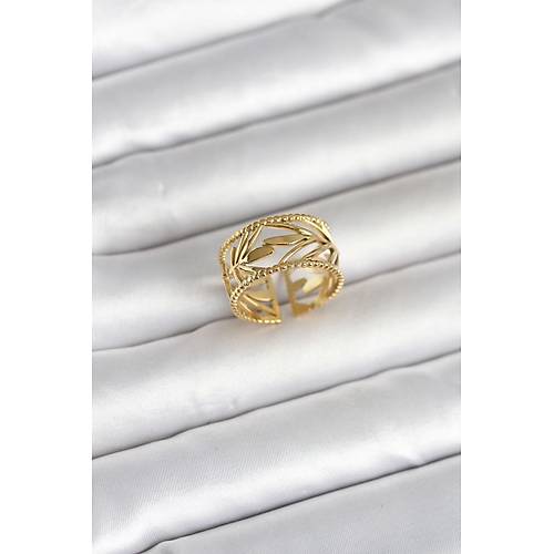316L �elik Gold Renk Ba�ak Model Kad�n Y�z�k