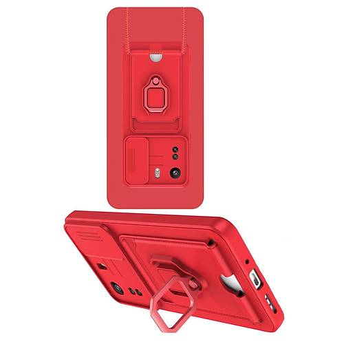 Redmi 13C K�l�f Zuma Kartvizitli Y�z�kl� Silikon - K�rm�z�