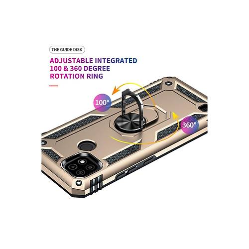 Realme C21 K�l�f Sofya Y�z�kl� Silikon Kapak - Gold