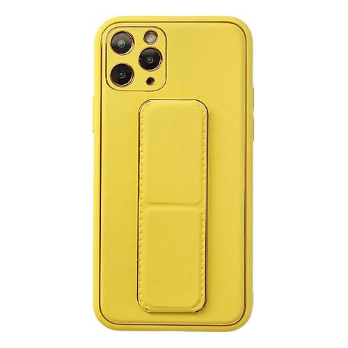 iPhone 11 Pro K�l�f Coco Deri Standl� Kapak - Sar�