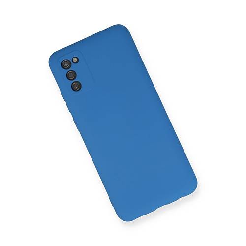Galaxy A02S K�l�f Nano i�i Kadife Silikon - Mavi