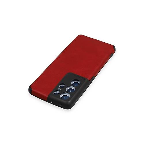 Galaxy S21 Ultra K�l�f Loop Deri Silikon - K�rm�z�