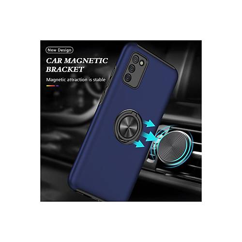 Galaxy A02S K�l�f Elit Y�z�kl� Kapak - Lacivert