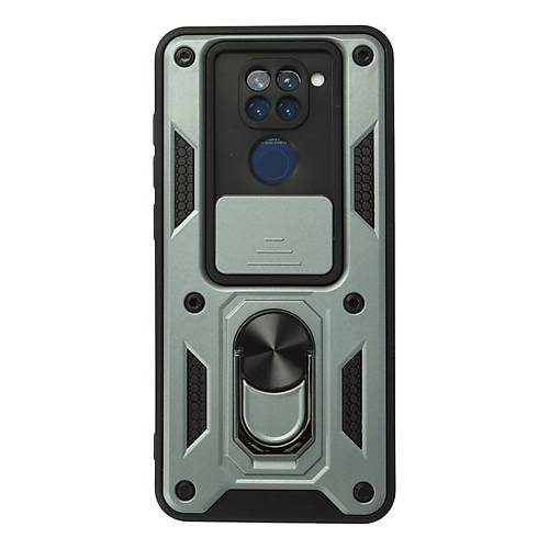 Redmi Note 9 K�l�f Pars Lens Y�z�kl� Silikon - Ye�il