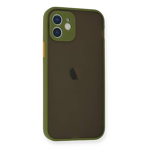 iPhone 12 Mini K�l�f Montreal Silikon Kapak - A��k Ye�il