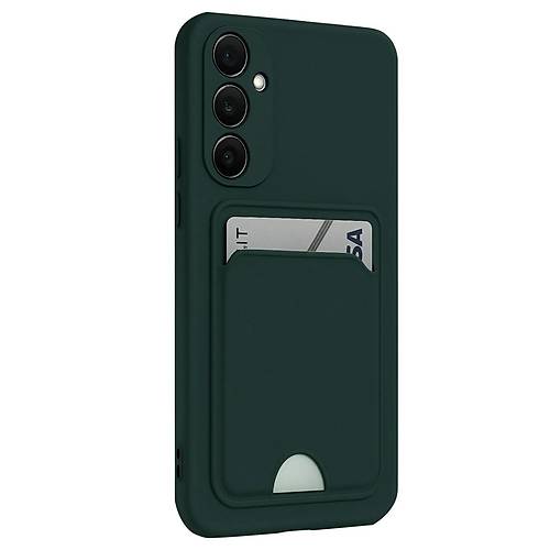 Galaxy S24 FE K�l�f Kelvin Kartvizitli Silikon - Koyu Ye�il