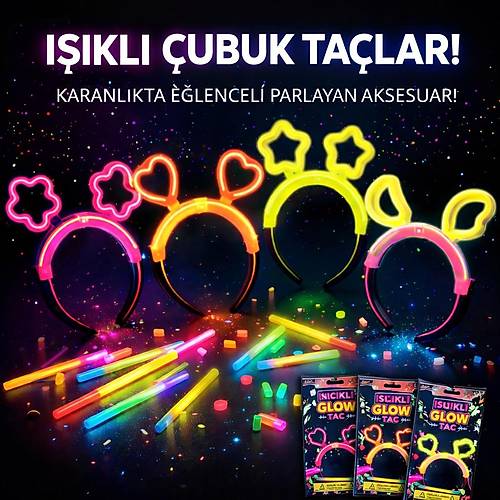 Karanl�kta Parlayan Glow Ta� Seti 12 Adet � Y�ld�z Kalp Ay �i�ek (Her Model 3 Adet)