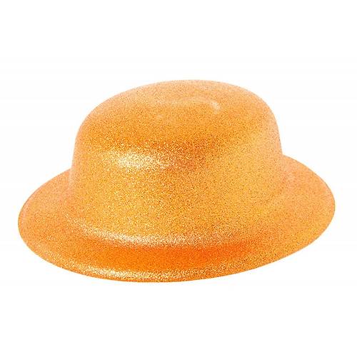 Turuncu Renk Simli Melon Yuvarlak Parti �apkas� 24x26 cm