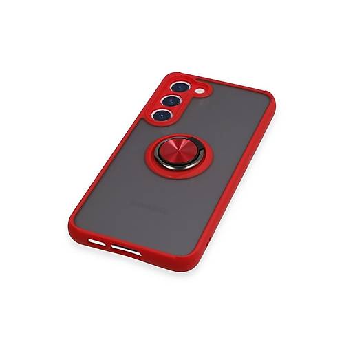 Galaxy S23 Plus K�l�f Montreal Y�z�kl� Silikon Kapak - K�rm�z�